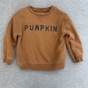 Little Co Brown Sweatshirt with 'PUMPKIN' Print